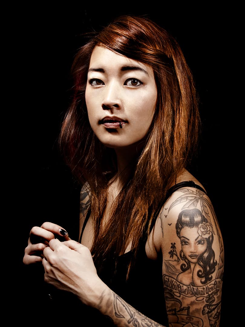 portrait of a model with tatoos