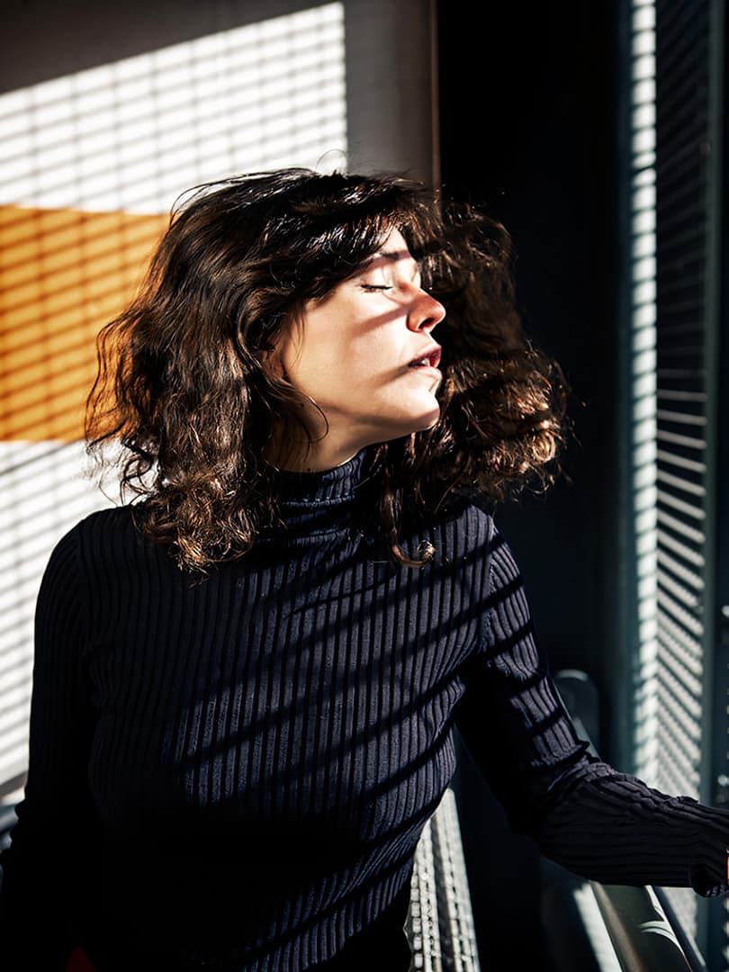 artistic photo of a woman with closed eyes